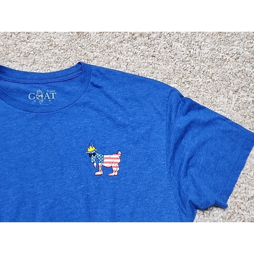 Goat USA Freedom T-‎ Shirt Blue Size XL Patriotic RWB Goat USA Made